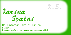 karina szalai business card